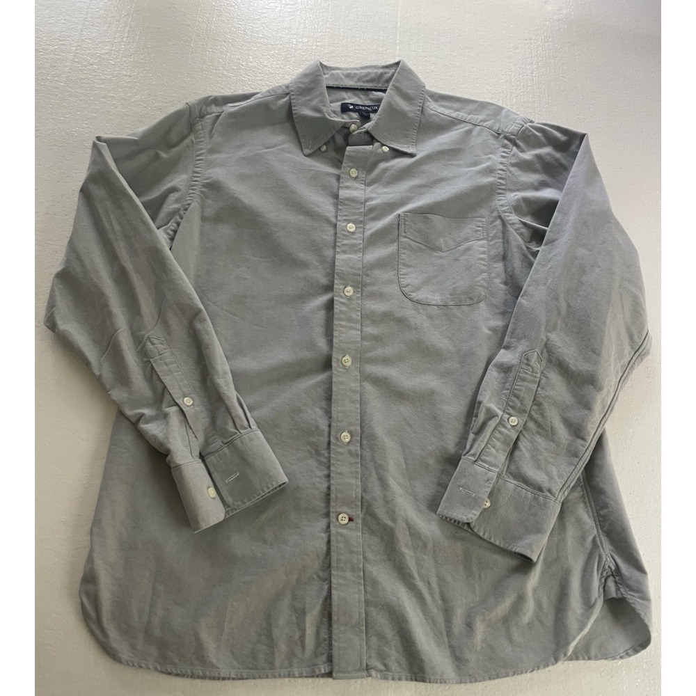 Mens CREMIEUX Gray Long Sleeved Button Down Oxford Shirt Size Large